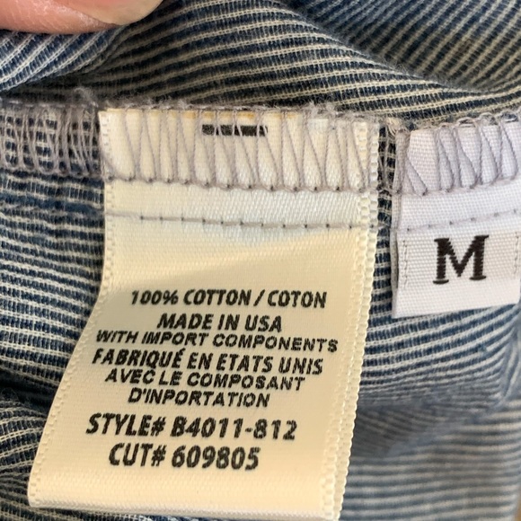 Bella Dahl Corduroy Denim Frayed Hem Button Up Shirt - Picture 10 of 11